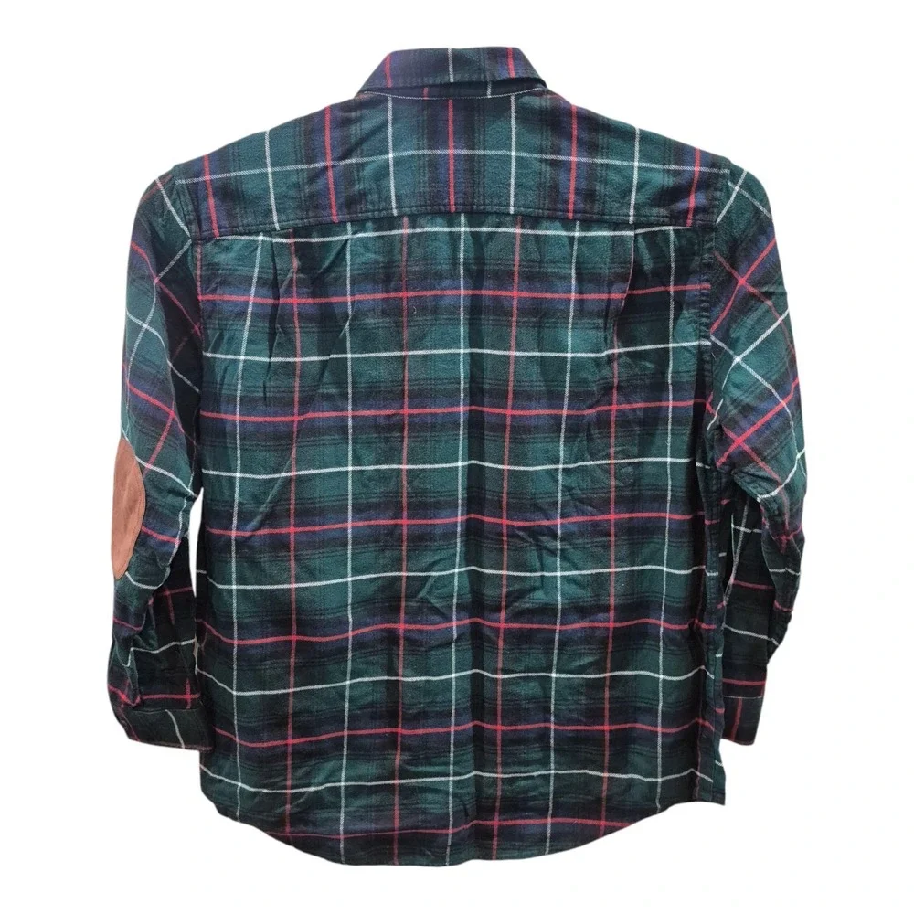Pendleton Hawthorne Long Sleeve Button Plaid Flannel Shirt Elbow Patch Men's‎ XL